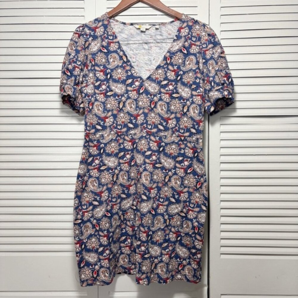 Boden Dress  Multi Color Short Sleeves Paisley Preppy Casual Ladies Size 8R US
